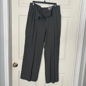 Express Dark Gray Wide Leg Cargo Pants